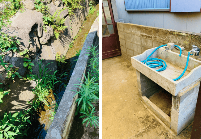 用水路と外部流し台