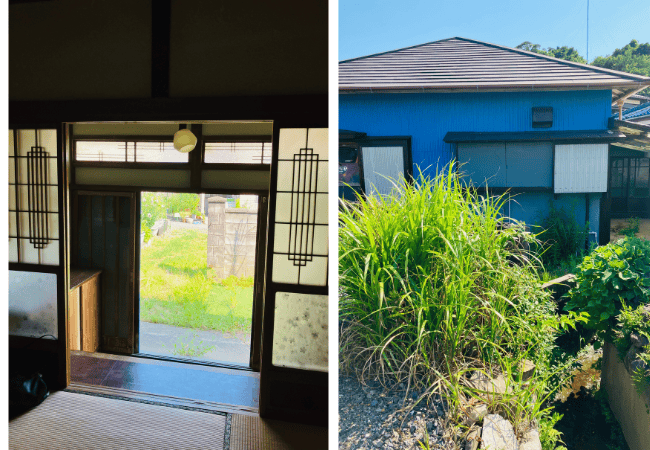 趣のある玄関と外壁